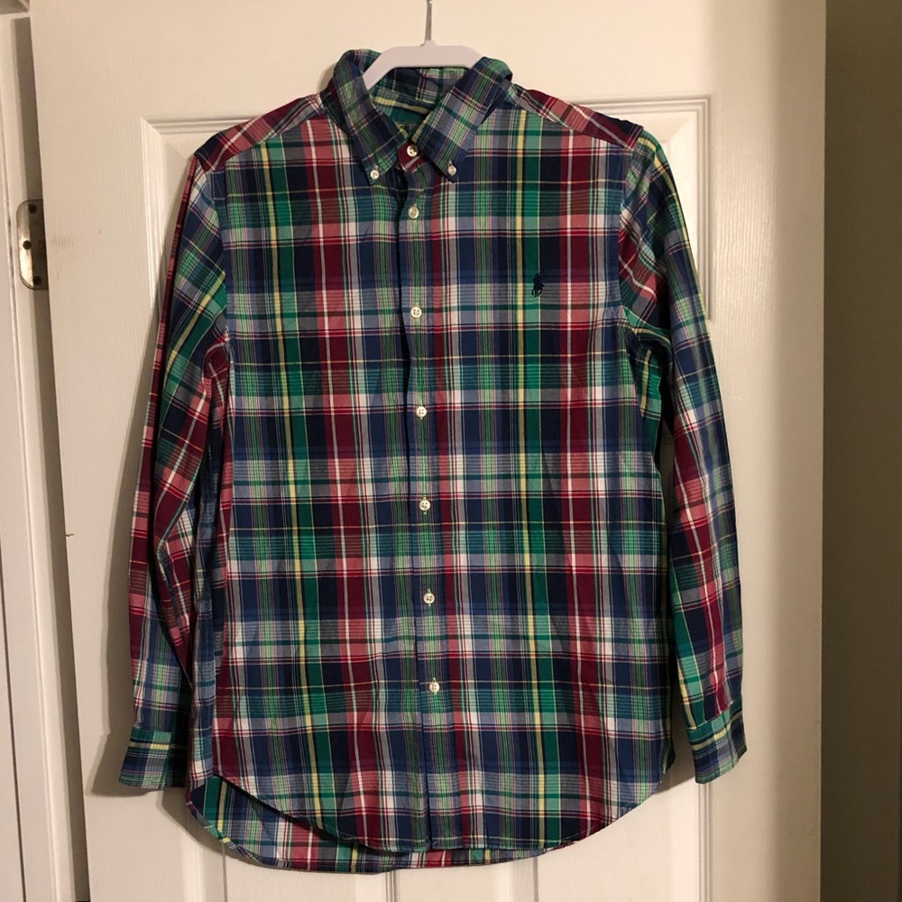 Ralph Lauren long sleeved BOYS button down shirt.  XL 18-20